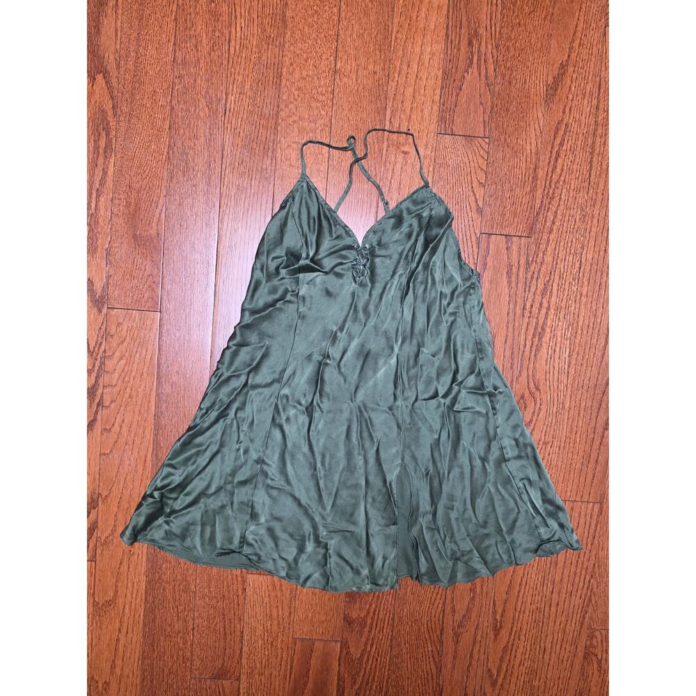 Vintage Victoria's Secret Gold Label Sage Green Silk Slip Dress Large - Picture 5 of 13